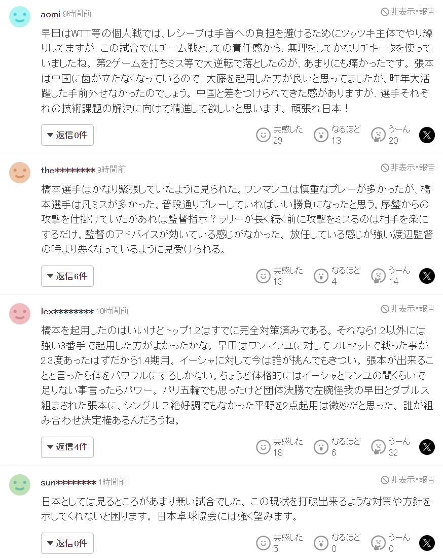 日本女乒还, 负担太重